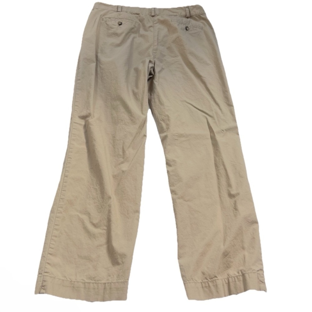 Talbots Boyfriend High Rise Straight Leg Khaki Solid Tan Cotton Chino Pants 14 - Picture 2 of 6